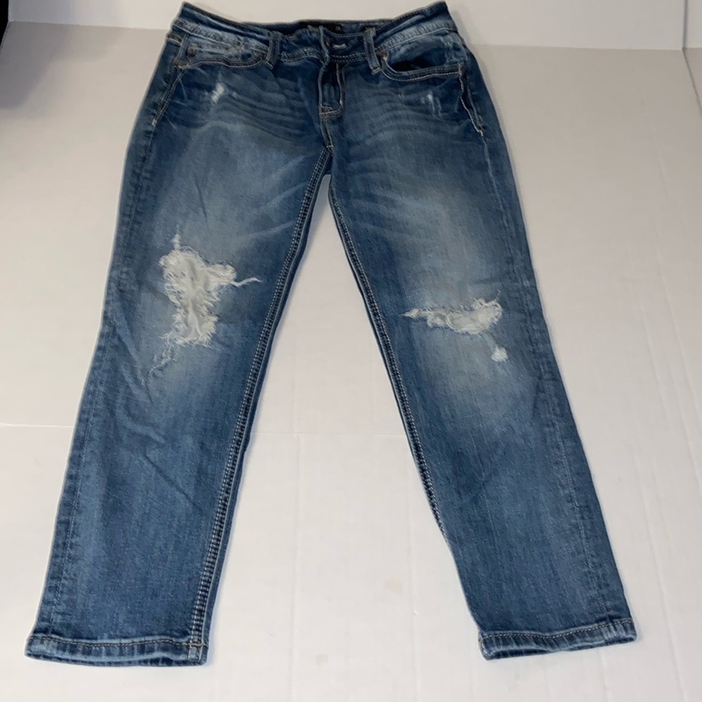 Miss Me Signature Women’s Size 29 Distressed Ankle Skinny Denim Blue Jeans